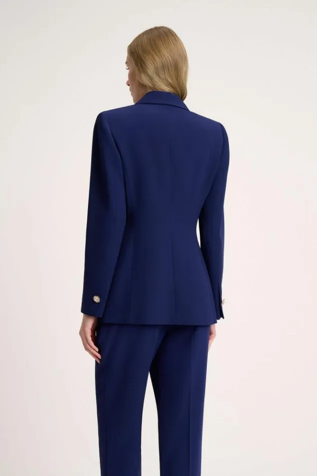 Luisa Spagnoli Jackets and Blazers Sincronia 8211 Jacket With Jewel Buttons Blue Purplish 8211 Women Luisa Spagnoli Jackets and Blazers Sincronia 8211 Jacket With Jewel Buttons Blue Purplish 8211 Women