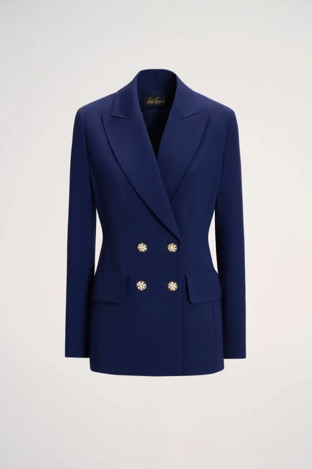 Luisa Spagnoli Jackets and Blazers Sincronia 8211 Jacket With Jewel Buttons Blue Purplish 8211 Women Luisa Spagnoli Jackets and Blazers Sincronia 8211 Jacket With Jewel Buttons Blue Purplish 8211 Women