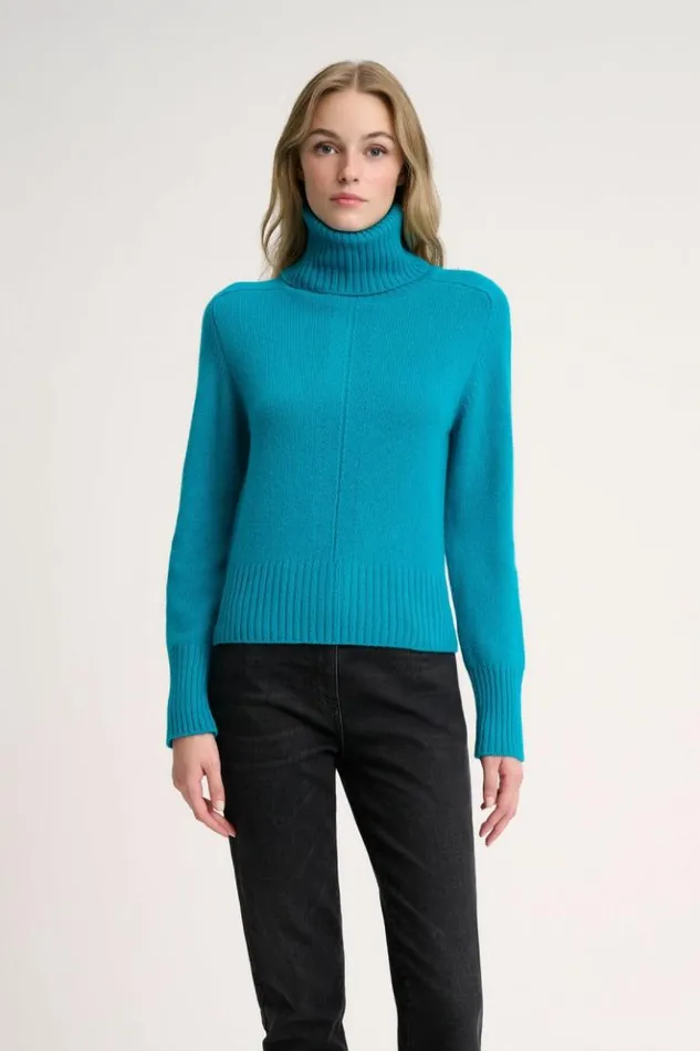 Luisa Spagnoli Knitwear Conduttore 8211 Turtleneck Pullover Turquoise 8211 Women