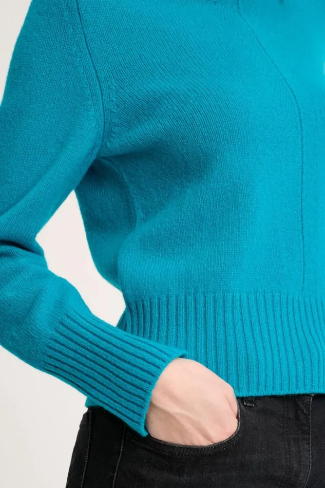Luisa Spagnoli Knitwear Conduttore 8211 Turtleneck Pullover Turquoise 8211 Women Luisa Spagnoli Knitwear Conduttore 8211 Turtleneck Pullover Turquoise 8211 Women