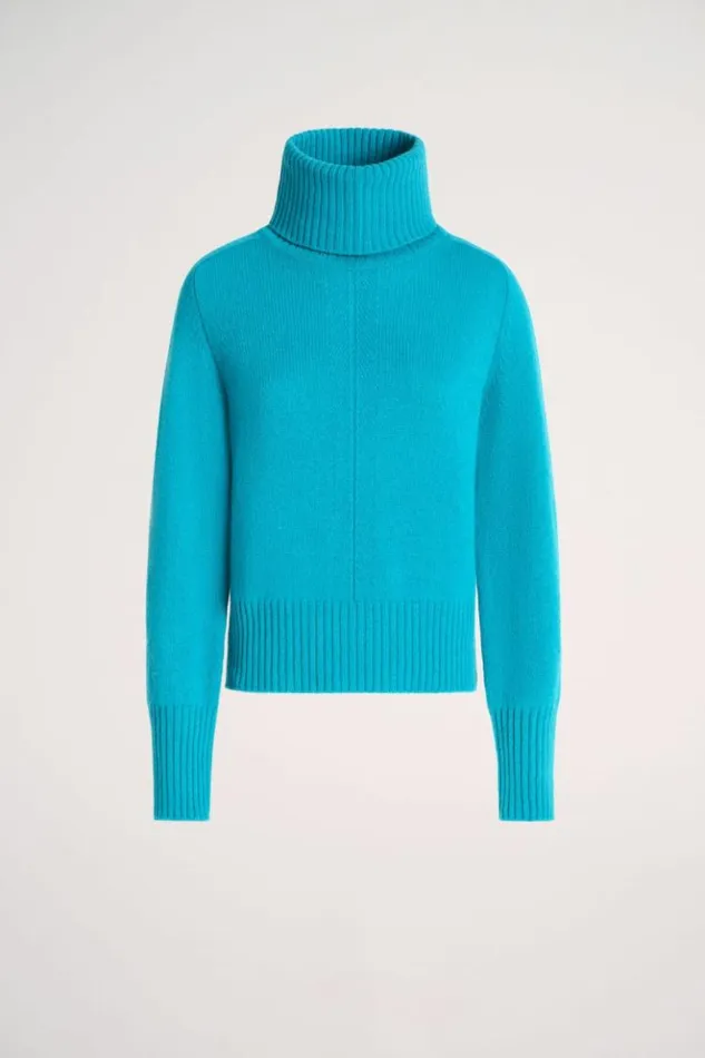 Luisa Spagnoli Knitwear Conduttore 8211 Turtleneck Pullover Turquoise 8211 Women Luisa Spagnoli Knitwear Conduttore 8211 Turtleneck Pullover Turquoise 8211 Women