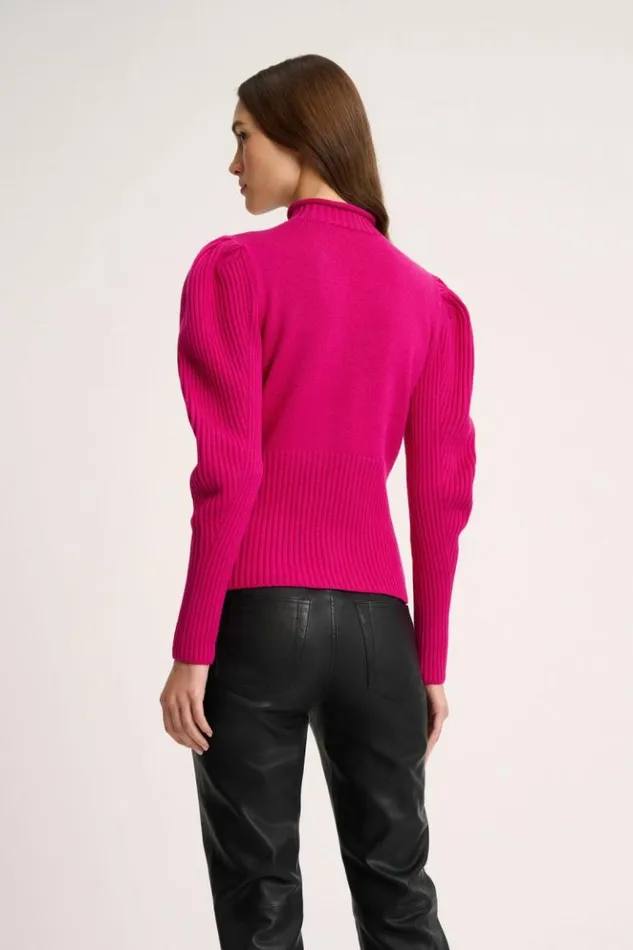 Luisa Spagnoli Knitwear Magentina 8211 Mock Neck Pullover Fuchsia 8211 Women Luisa Spagnoli Knitwear Magentina 8211 Mock Neck Pullover Fuchsia 8211 Women