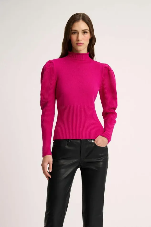 Luisa Spagnoli Knitwear Magentina 8211 Mock Neck Pullover Fuchsia 8211 Women Luisa Spagnoli Knitwear Magentina 8211 Mock Neck Pullover Fuchsia 8211 Women