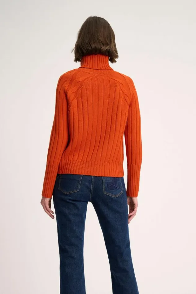Luisa Spagnoli Knitwear Mestieri 8211 Raglan Turtleneck Orange 8211 Women Luisa Spagnoli Knitwear Mestieri 8211 Raglan Turtleneck Orange 8211 Women