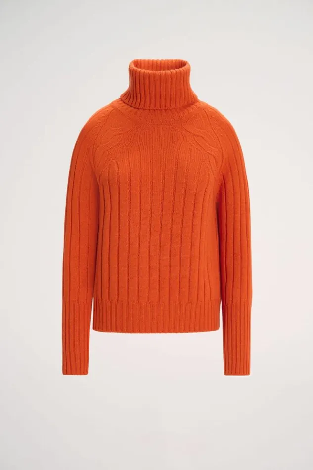 Luisa Spagnoli Knitwear Mestieri 8211 Raglan Turtleneck Orange 8211 Women Luisa Spagnoli Knitwear Mestieri 8211 Raglan Turtleneck Orange 8211 Women