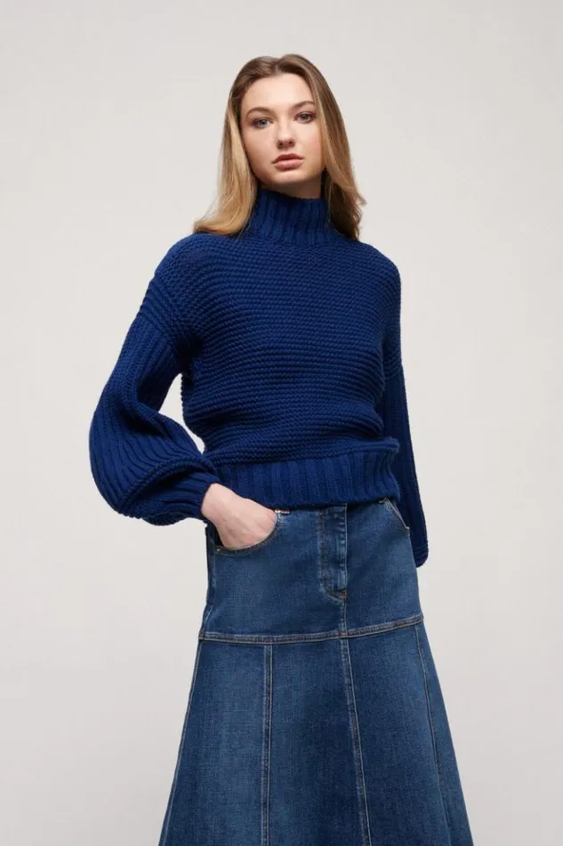 Luisa Spagnoli Knitwear Mondragone 8211 Wool Pullover Blue 8211 Women