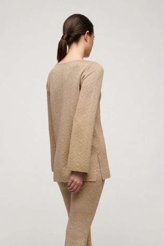 Luisa Spagnoli Knitwear Zelda 8211 Lurex Tunic Camelgold 8211 Women Luisa Spagnoli Knitwear Zelda 8211 Lurex Tunic Camelgold 8211 Women