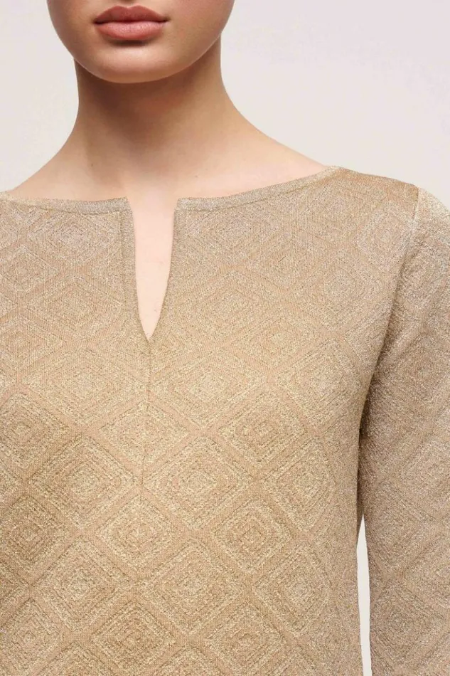 Luisa Spagnoli Knitwear Zelda 8211 Lurex Tunic Camelgold 8211 Women Luisa Spagnoli Knitwear Zelda 8211 Lurex Tunic Camelgold 8211 Women