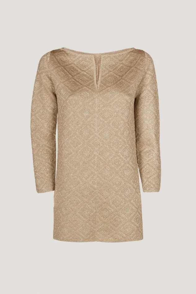 Luisa Spagnoli Knitwear Zelda 8211 Lurex Tunic Camelgold 8211 Women Luisa Spagnoli Knitwear Zelda 8211 Lurex Tunic Camelgold 8211 Women