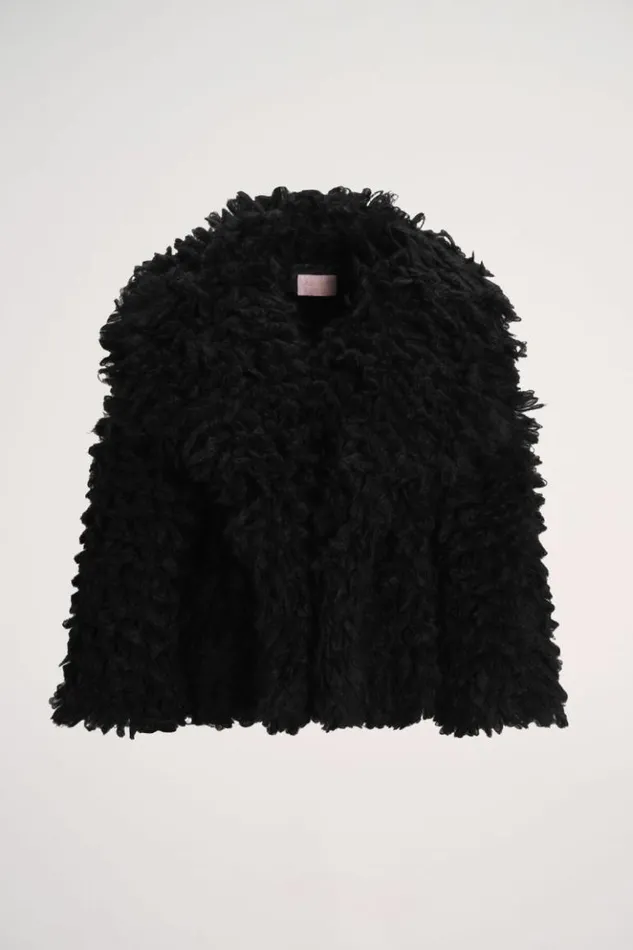 Luisa Spagnoli Outerwear Corrente 8211 Oversized Jacket 8211 Fashion Show Black 8211 Women Luisa Spagnoli Outerwear Corrente 8211 Oversized Jacket 8211 Fashion Show Black 8211 Women