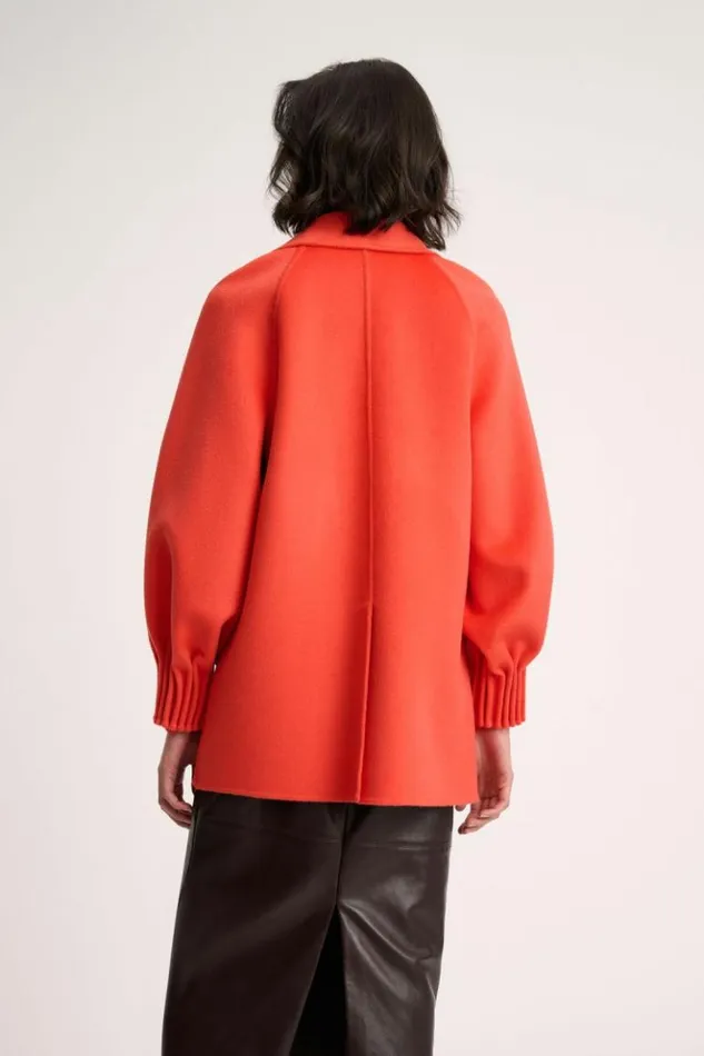 Luisa Spagnoli Outerwear Sillabe 8211 Pea Coat Orange 8211 Women Luisa Spagnoli Outerwear Sillabe 8211 Pea Coat Orange 8211 Women