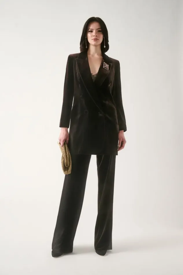 Luisa Spagnoli Pants Orfano 8211 Velvet Trousers Brown 8211 Women Luisa Spagnoli Pants Orfano 8211 Velvet Trousers Brown 8211 Women