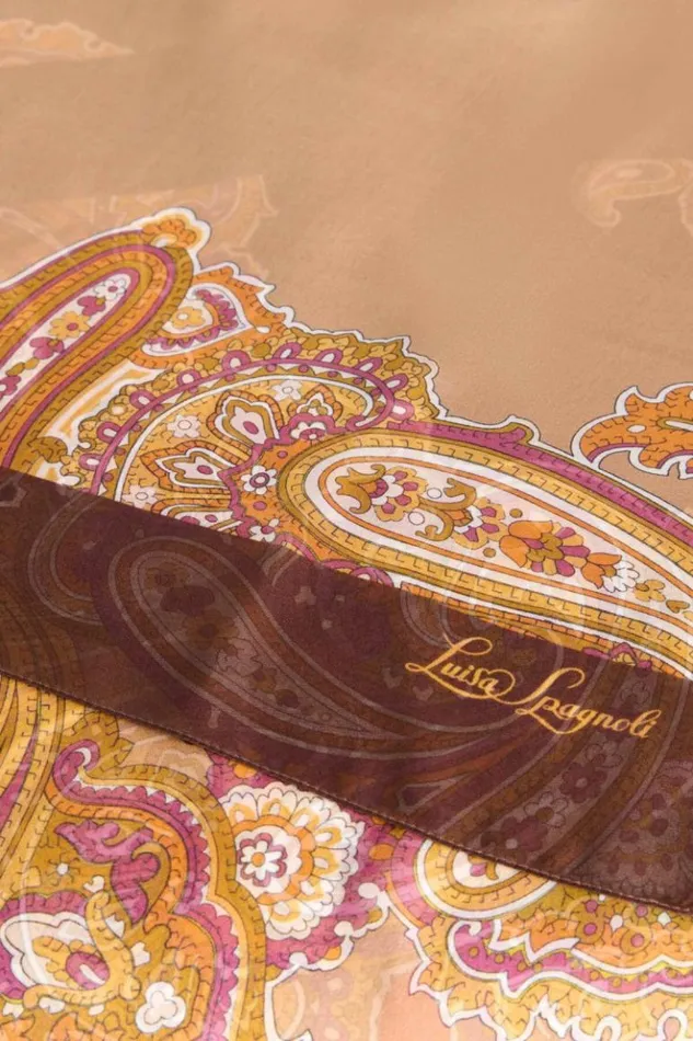 Luisa Spagnoli Scarves And Foulards Rodello 8211 Silk Stole Brown 8211 Women Luisa Spagnoli Scarves And Foulards Rodello 8211 Silk Stole Brown 8211 Women