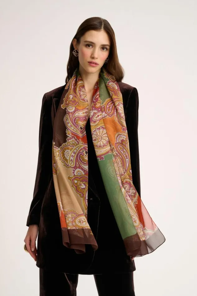 Luisa Spagnoli Scarves And Foulards Rodello 8211 Silk Stole Brown 8211 Women Luisa Spagnoli Scarves And Foulards Rodello 8211 Silk Stole Brown 8211 Women