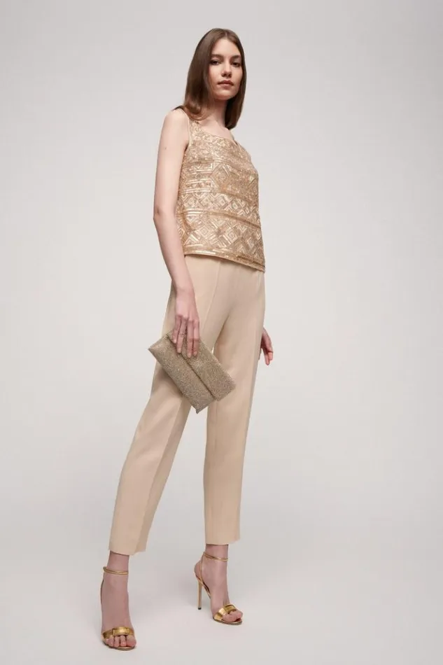 Luisa Spagnoli Tops And TShirts Labi 8211 Sequinned Top Sand 8211 Women Luisa Spagnoli Tops And TShirts Labi 8211 Sequinned Top Sand 8211 Women