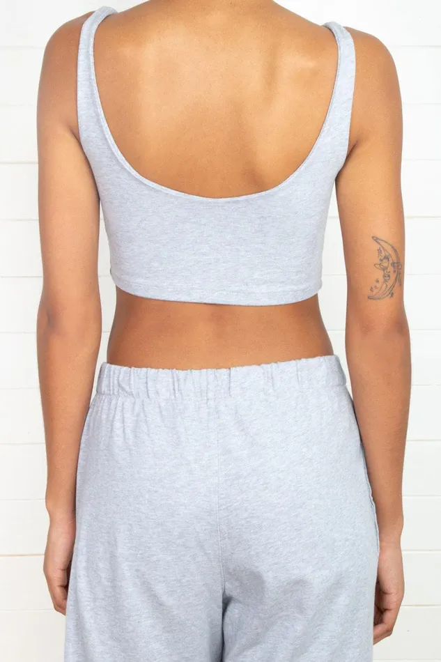 Lydia Tank Light Heather Grey Women Brandy Melville Tops