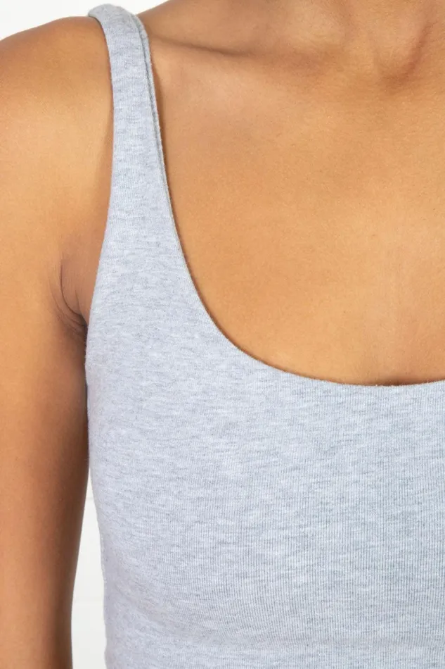 Lydia Tank Light Heather Grey Women Brandy Melville Tops