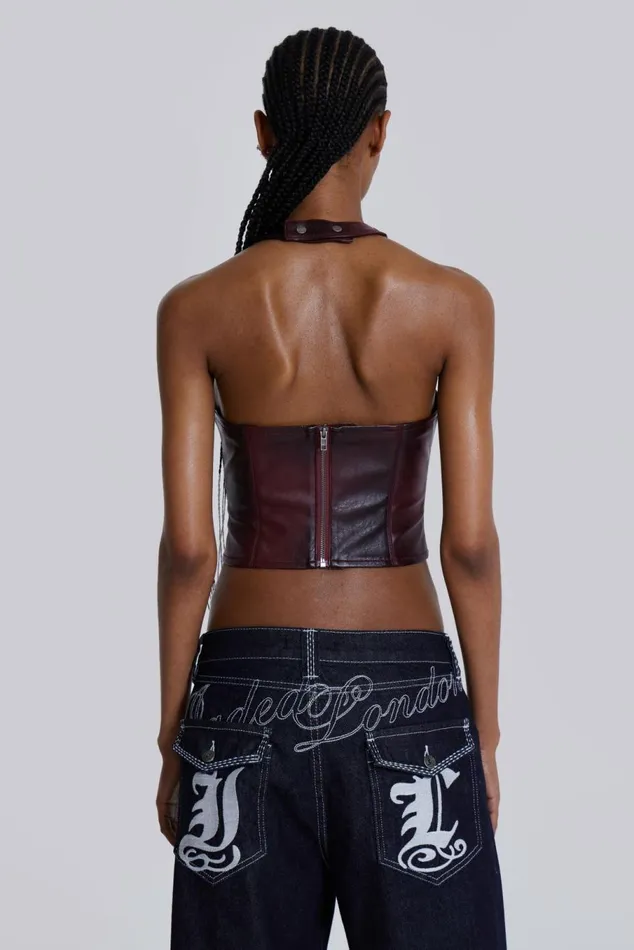 Lynx Faux Leather Corset Top Multi Women Jaded London Corsets