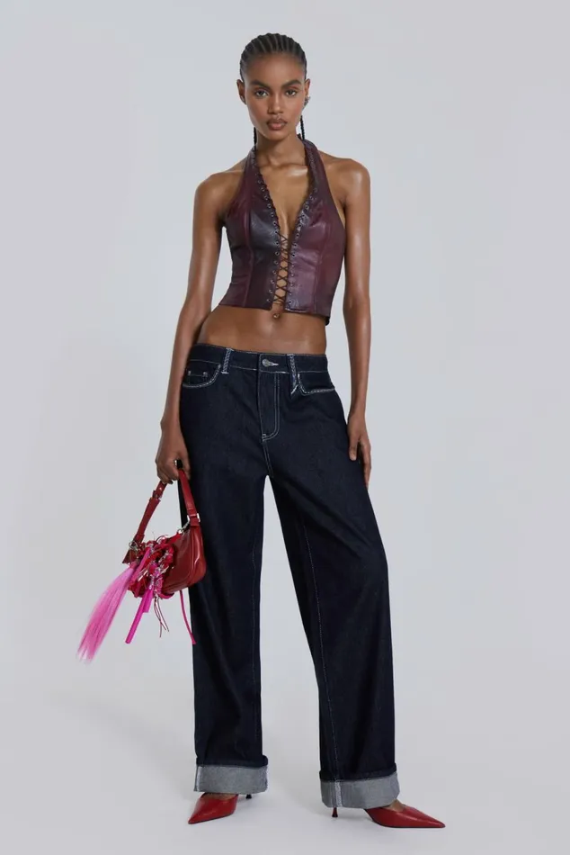 Lynx Faux Leather Corset Top Multi Women Jaded London Corsets