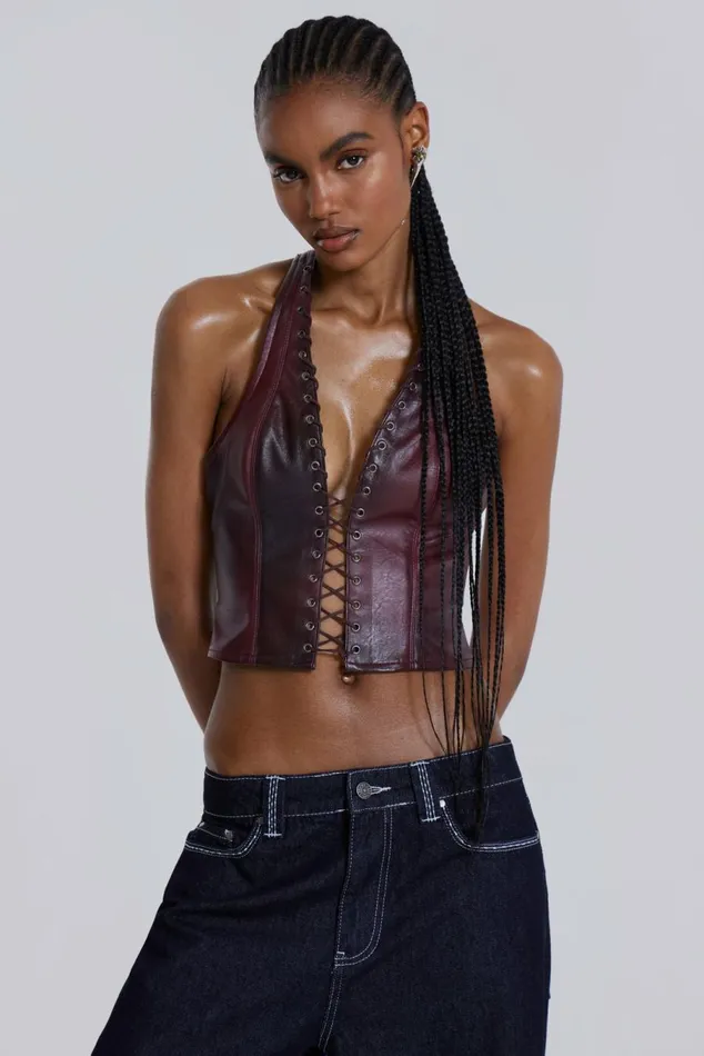 Lynx Faux Leather Corset Top Multi Women Jaded London Corsets