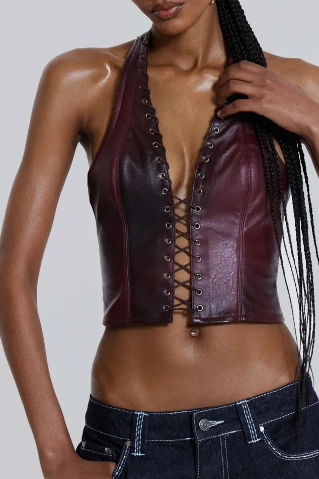 Lynx Faux Leather Corset Top Multi Women Jaded London Corsets