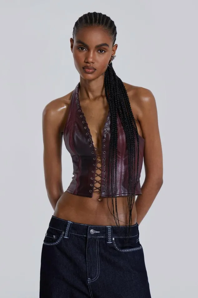 Lynx Faux Leather Corset Top Multi Women Jaded London Corsets