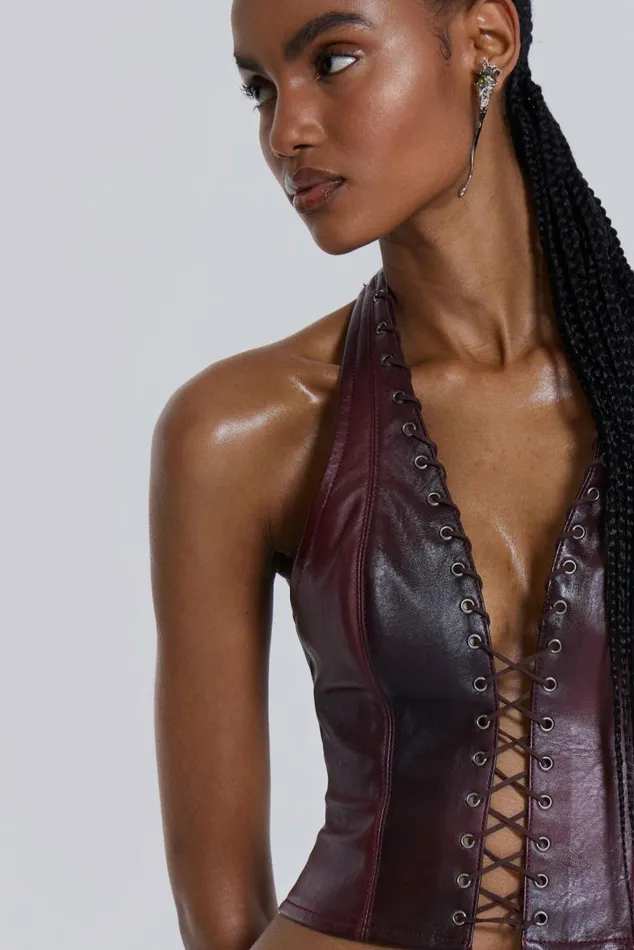 Lynx Faux Leather Corset Top Multi Women Jaded London Corsets