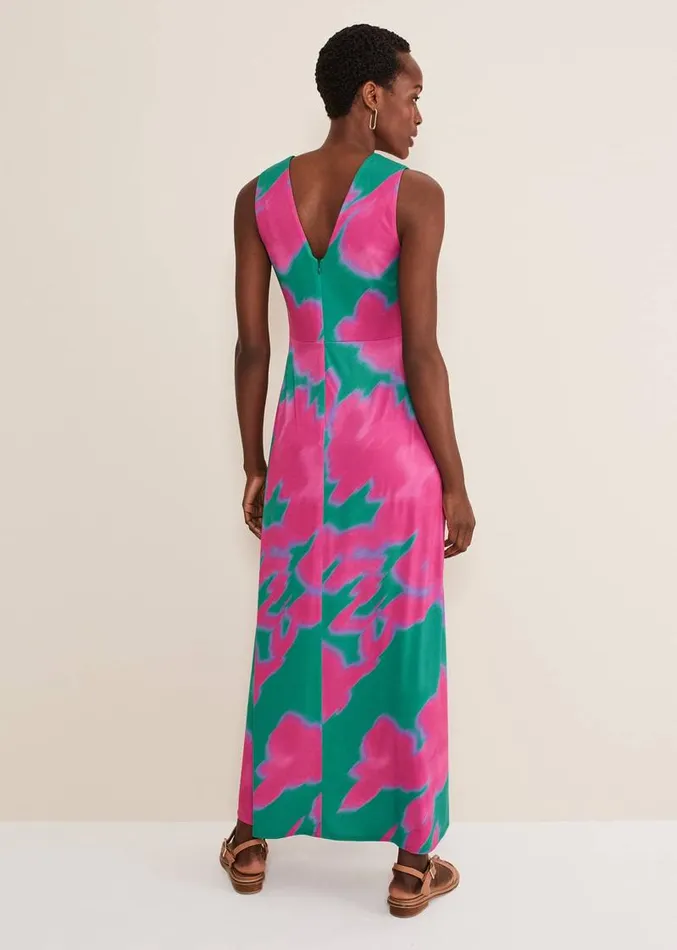 Madison Abstract Maxi Dress Pinkgreen Women Phase Eight Dresses