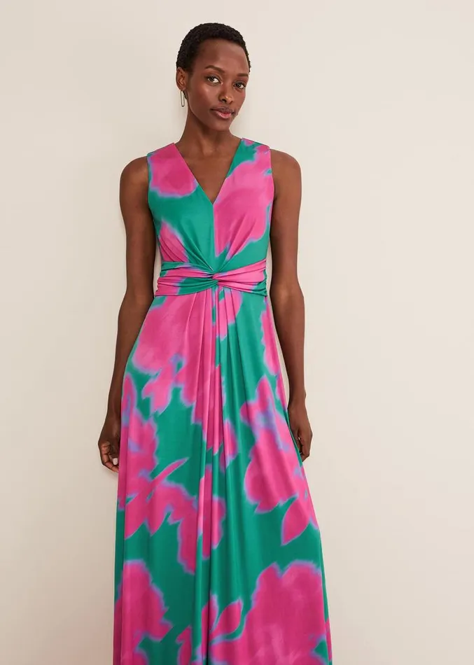 Madison Abstract Maxi Dress Pinkgreen Women Phase Eight Dresses