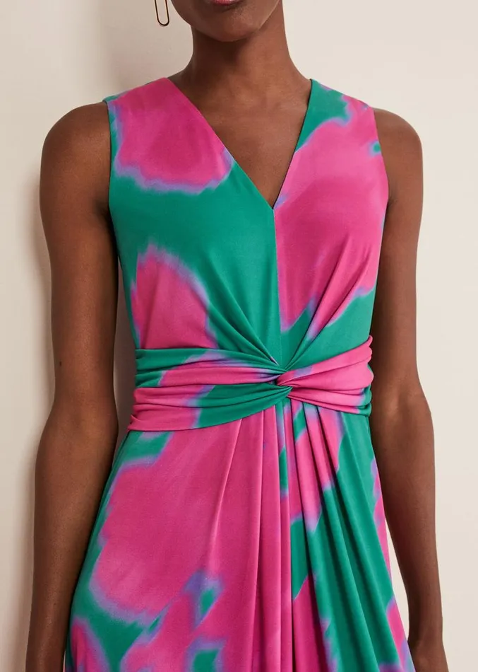 Madison Abstract Maxi Dress Pinkgreen Women Phase Eight Dresses
