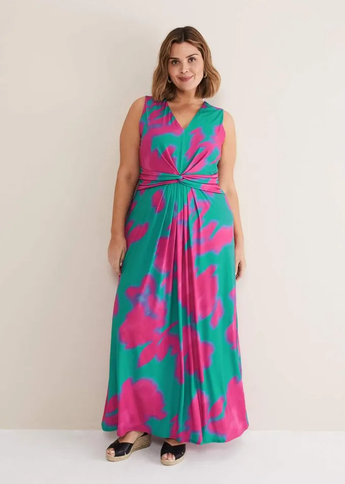Madison Abstract Maxi Dress Pinkgreen Women Phase Eight Dresses