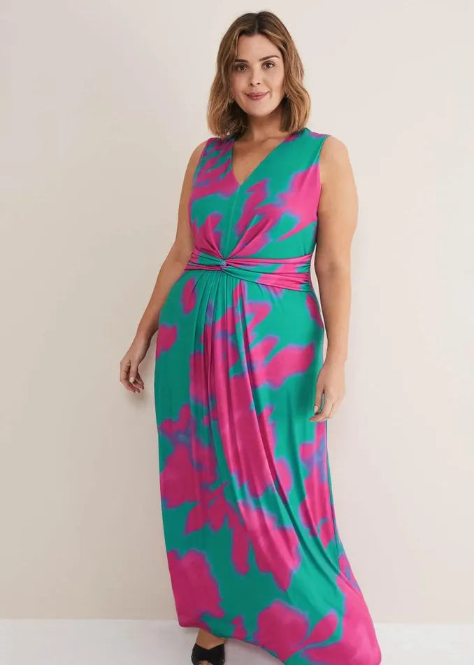 Madison Abstract Maxi Dress Pinkgreen Women Phase Eight Dresses