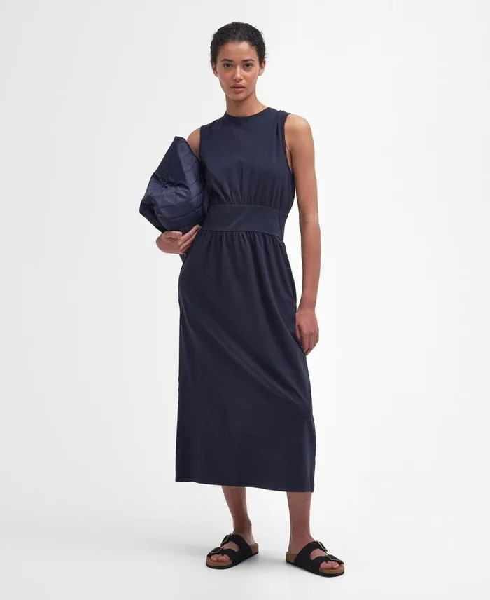 Maisie Sleeveless Midi Dress Classic Navy Women Barbour Dresses and Skirts