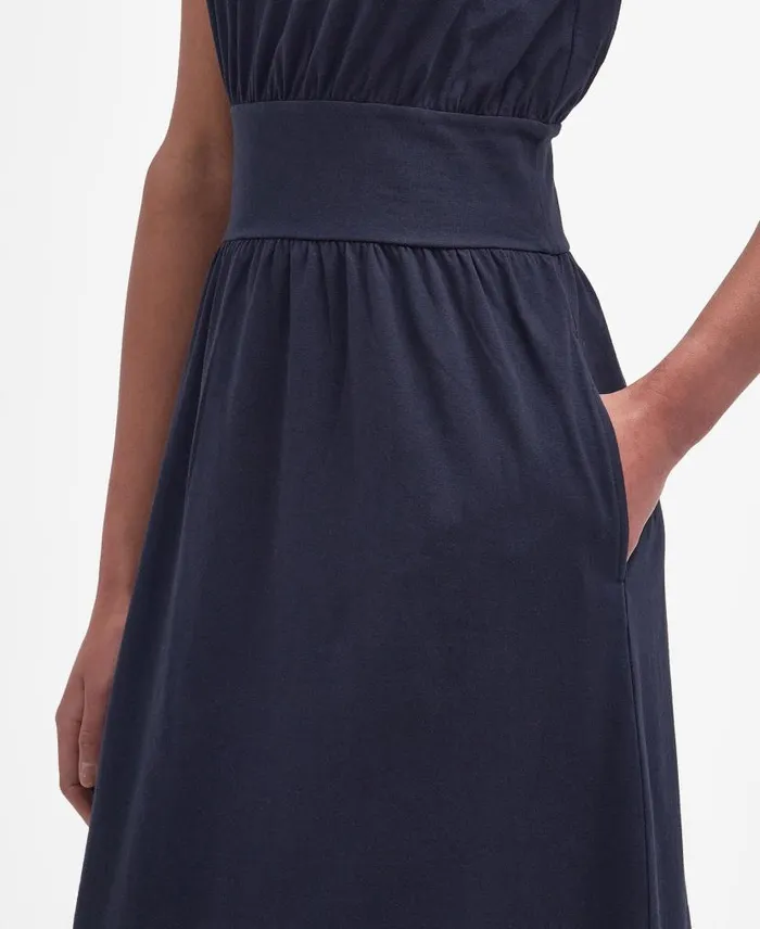 Maisie Sleeveless Midi Dress Classic Navy Women Barbour Dresses and Skirts