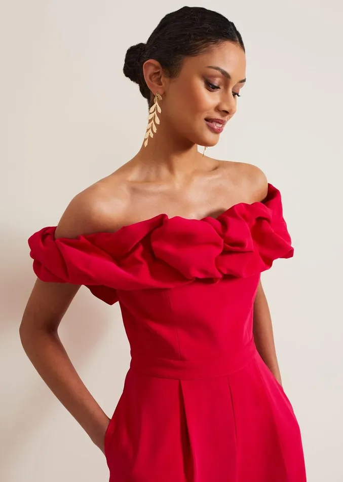 Mallory Ruffle Jumpsuit Pink Women Phase Eight Dresses