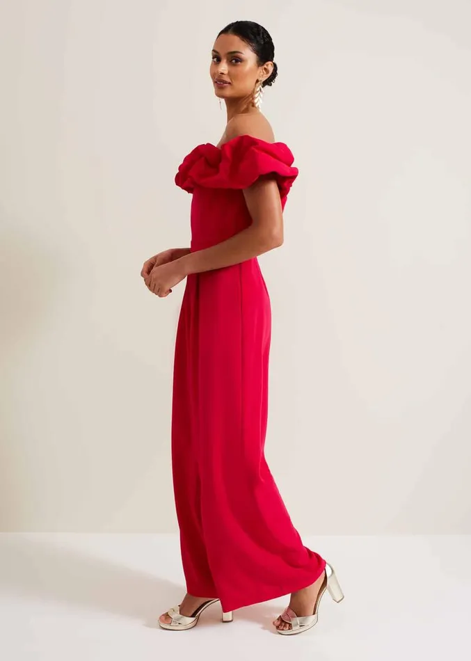 Mallory Ruffle Jumpsuit Pink Women Phase Eight Dresses