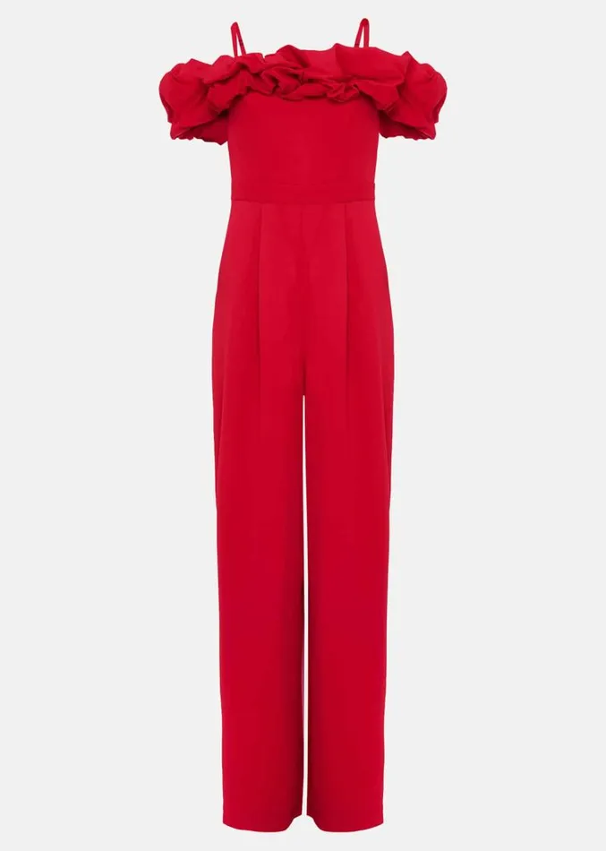 Mallory Ruffle Jumpsuit Pink Women Phase Eight Dresses