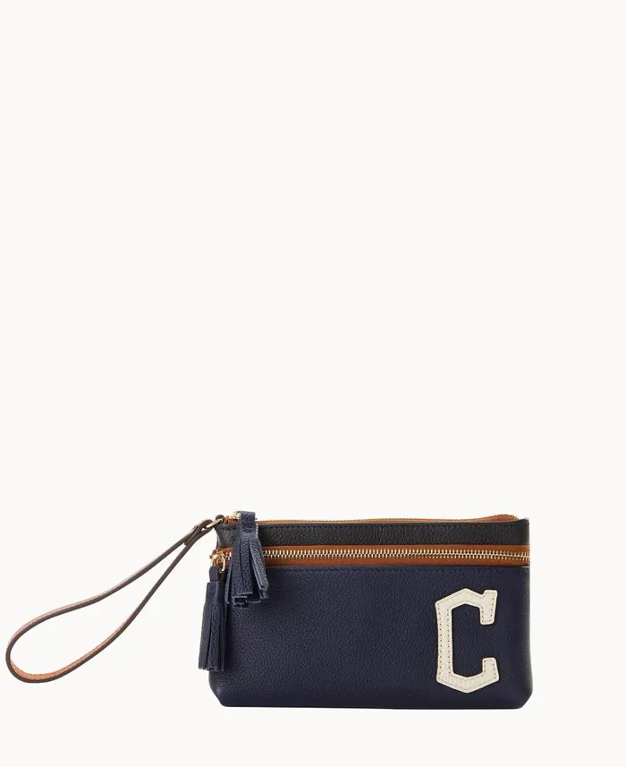 ManWoman MLB Guardians Double Zip Wristlet Guardians Dooney and Bourke Wallets