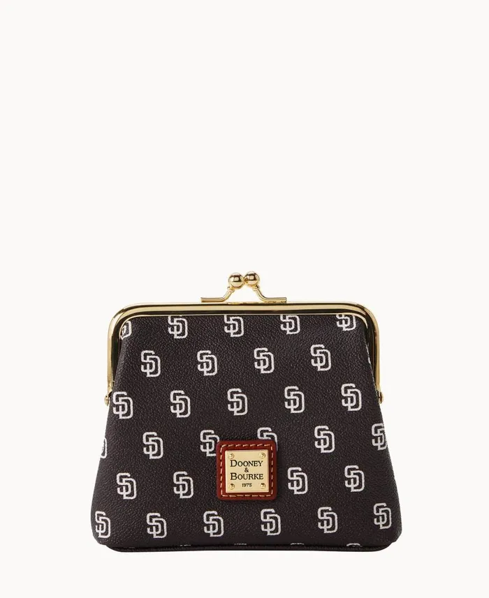 ManWoman MLB Padres Large Framed Purse Padres Dooney and Bourke Wallets