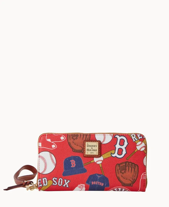 ManWoman MLB Red Sox Large Zip Around Wristlet Red Sox Dooney and Bourke Wallets