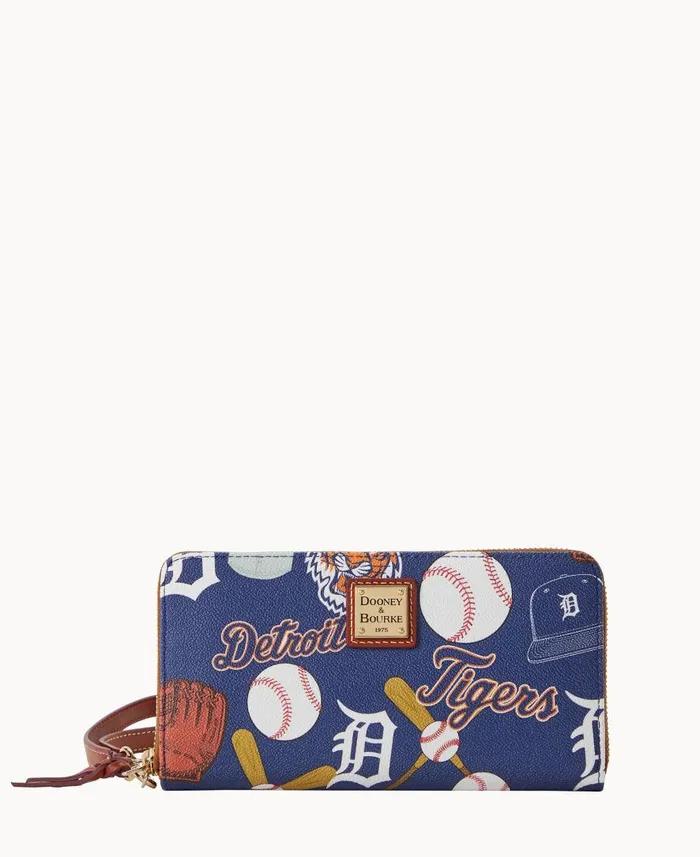 ManWoman MLB Tigers Large Zip Around Wristlet Tigers Dooney and Bourke Wallets
