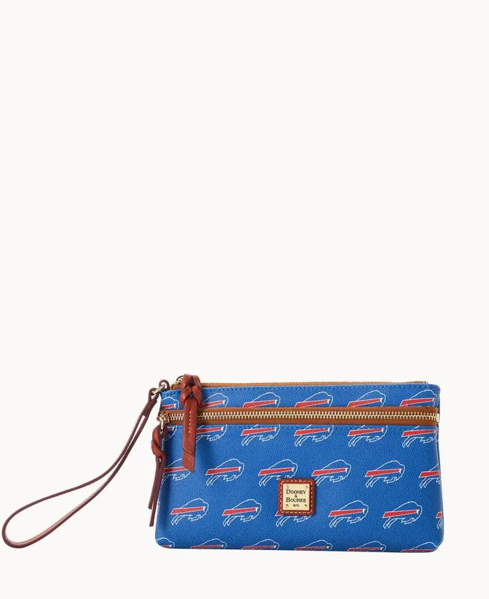 ManWoman NFL Bills Double Zip Wristlet Buffalo Bills Dooney and Bourke Wallets