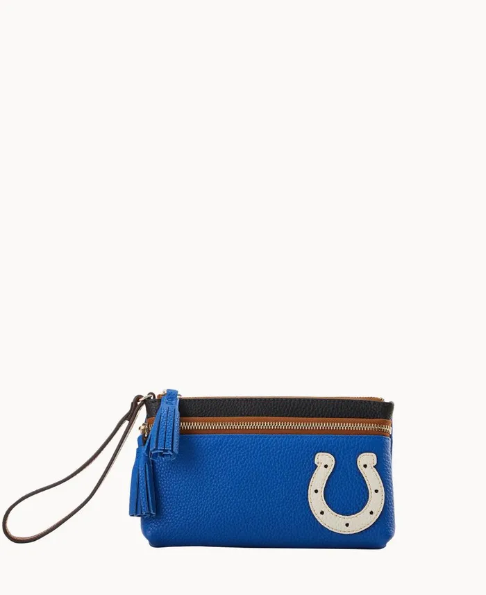 ManWoman NFL Colts Double Zip Wristlet Colts Dooney and Bourke Wallets