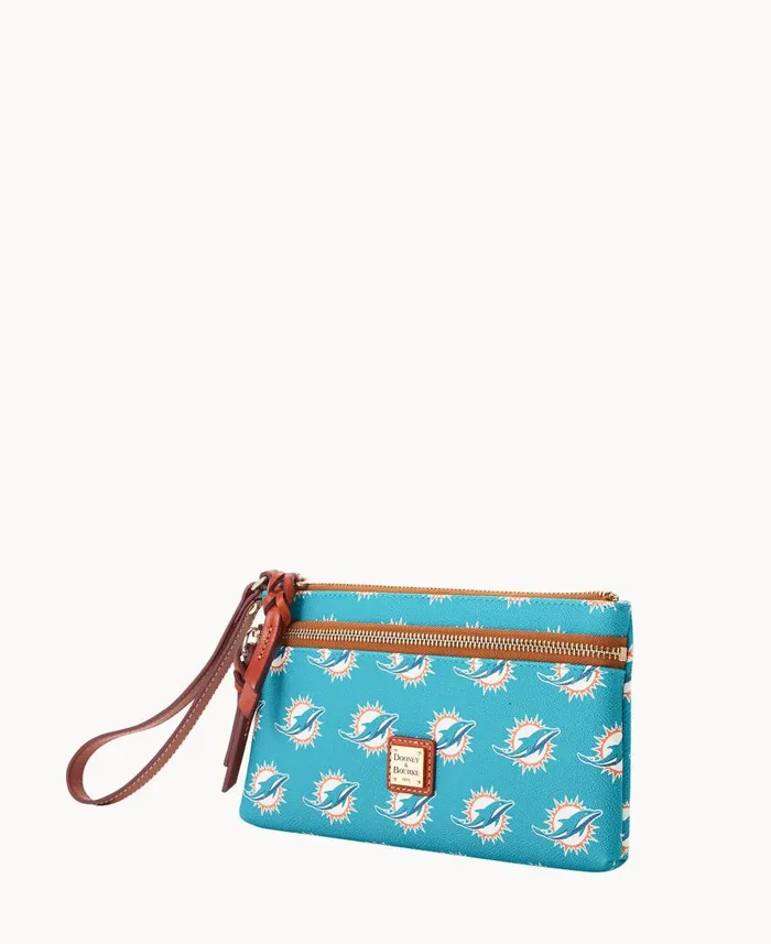ManWoman NFL Dolphins Double Zip Wristlet Miami Dolphins Dooney and Bourke Wallets ManWoman NFL Dolphins Double Zip Wristlet Miami Dolphins Dooney and Bourke Wallets