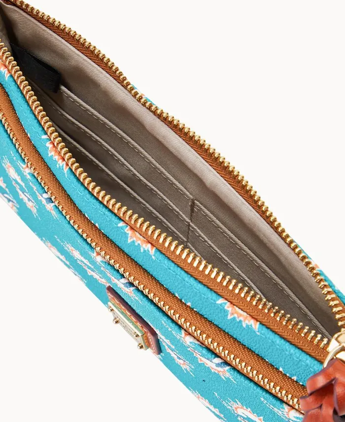 ManWoman NFL Dolphins Double Zip Wristlet Miami Dolphins Dooney and Bourke Wallets ManWoman NFL Dolphins Double Zip Wristlet Miami Dolphins Dooney and Bourke Wallets