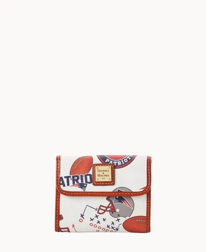 ManWoman NFL Patriots Flap Credit Card Wallet New England Patriots Dooney and Bourke Wallets