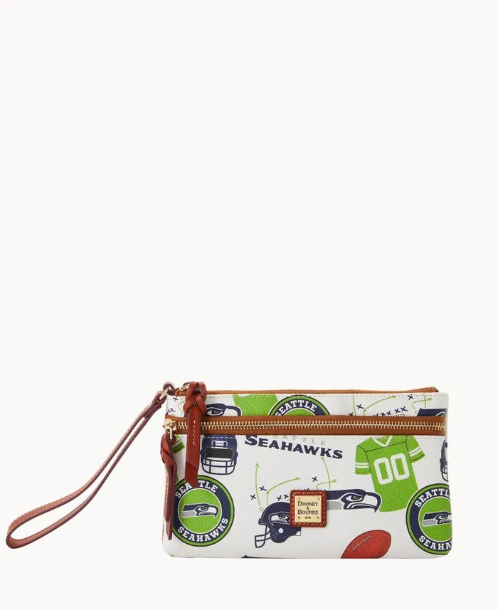 ManWoman NFL Seahawks Double Zip Wristlet Seattle Seahawks Dooney and Bourke Wallets