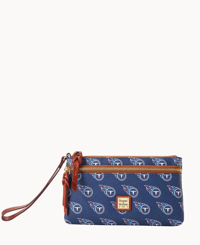 ManWoman NFL Titans Double Zip Wristlet Tennessee Titans Dooney and Bourke Wallets
