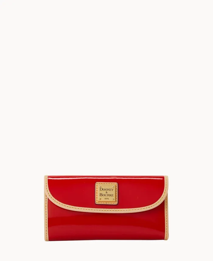 ManWoman Patent Continental Clutch Red Dooney and Bourke Wallets
