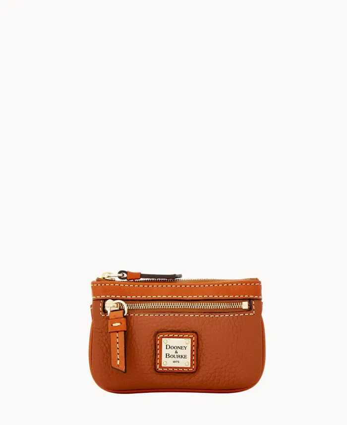ManWoman Pebble Grain Coin Case Caramel Dooney and Bourke Wallets